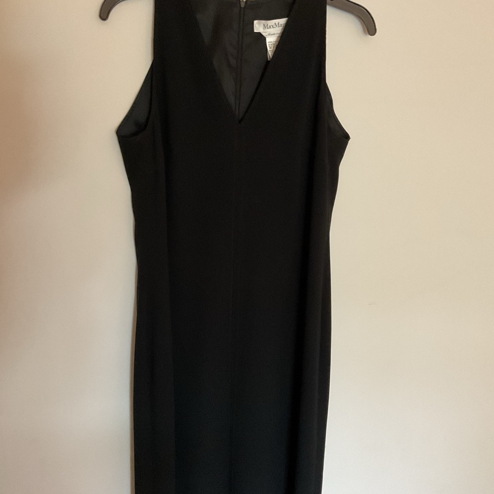 MaxMara Black V-Neck Midi Dress